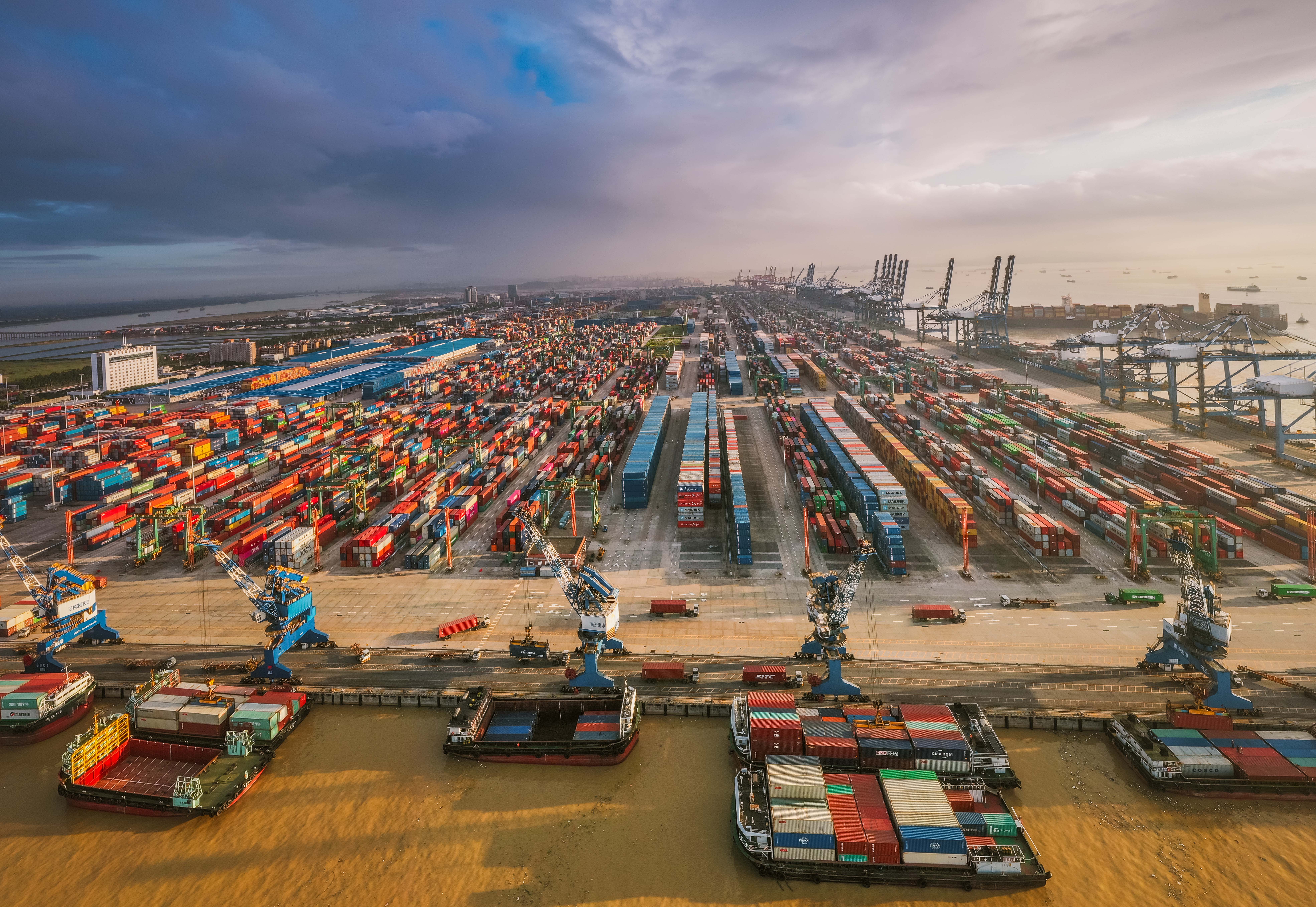 A view of the Chinese port of Nansha in Guangdong province